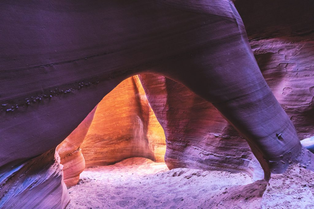 Arches and Reflected Light In Spooky Slot Canyon